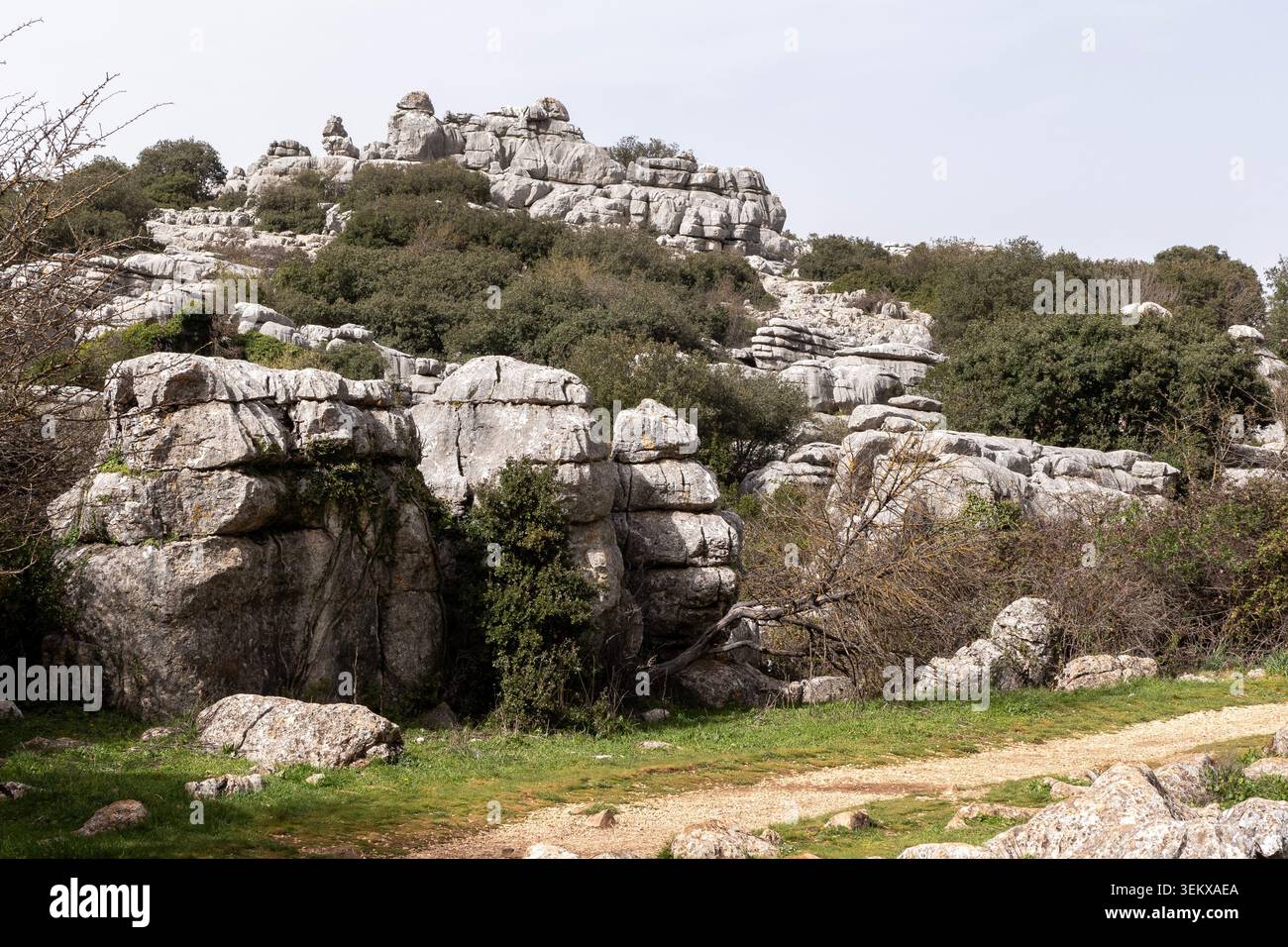 Andalusien in Spanien: Die geologischen Formationen des Torcal de Antequera Stockfoto