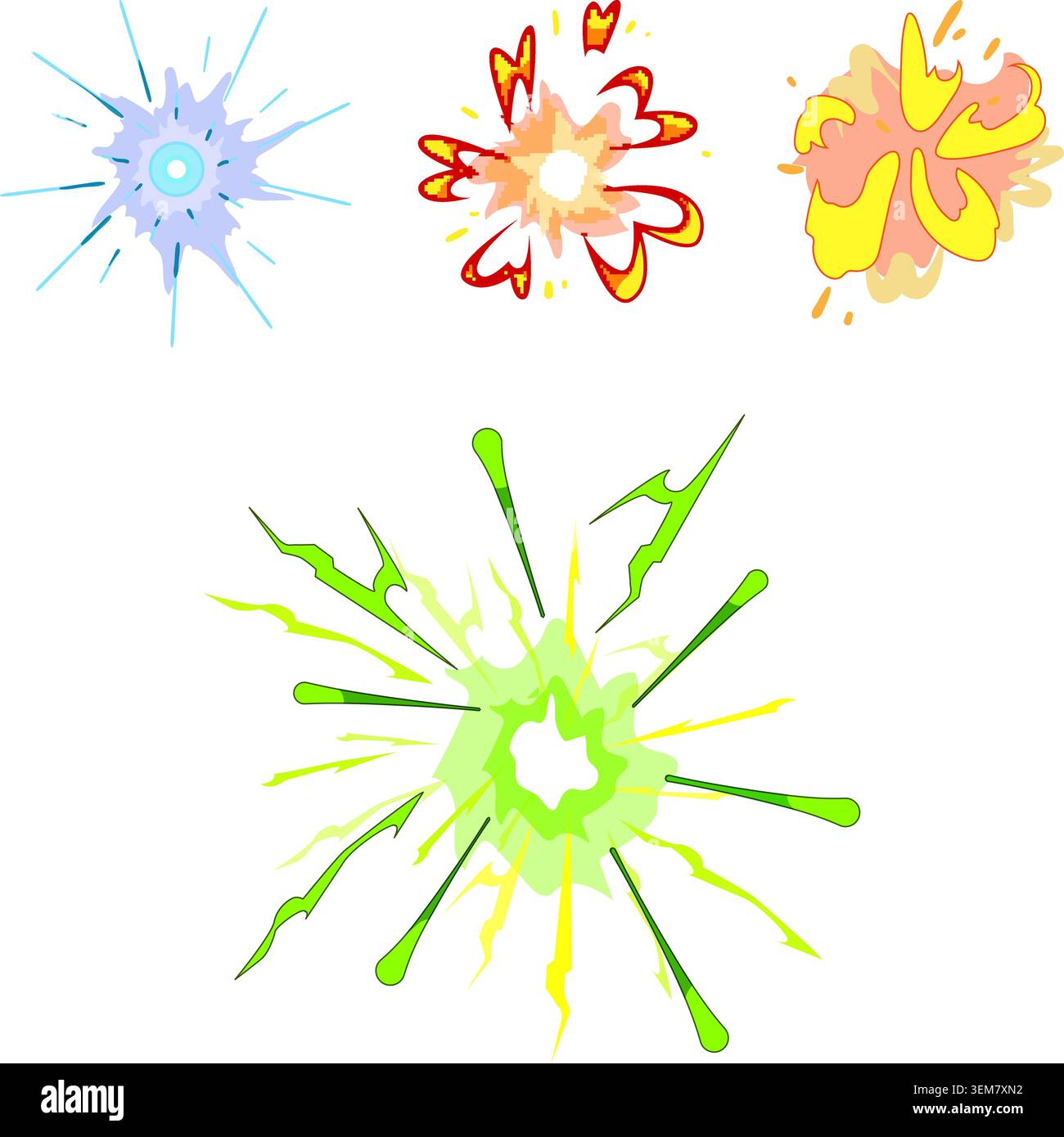 Energieeffekte visuelle Effekte im Comic-Stil Stock Vektor