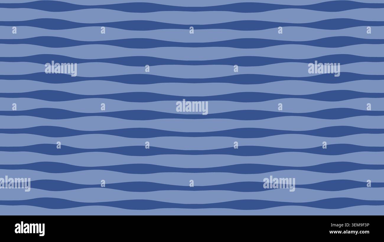 Ein beruhigendes, nahtloses Muster mit sanften, horizontalen Wellen in beruhigenden Blautönen. Ideal für Hintergründe, digitales Design, Stoffdrucke und moderne, minimalistische Projekte Stockfoto