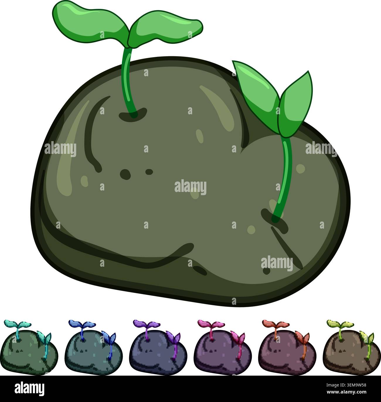 Gartenarbeit Gras Seed Bomb Cartoon Vektor Grafik Stock Vektor