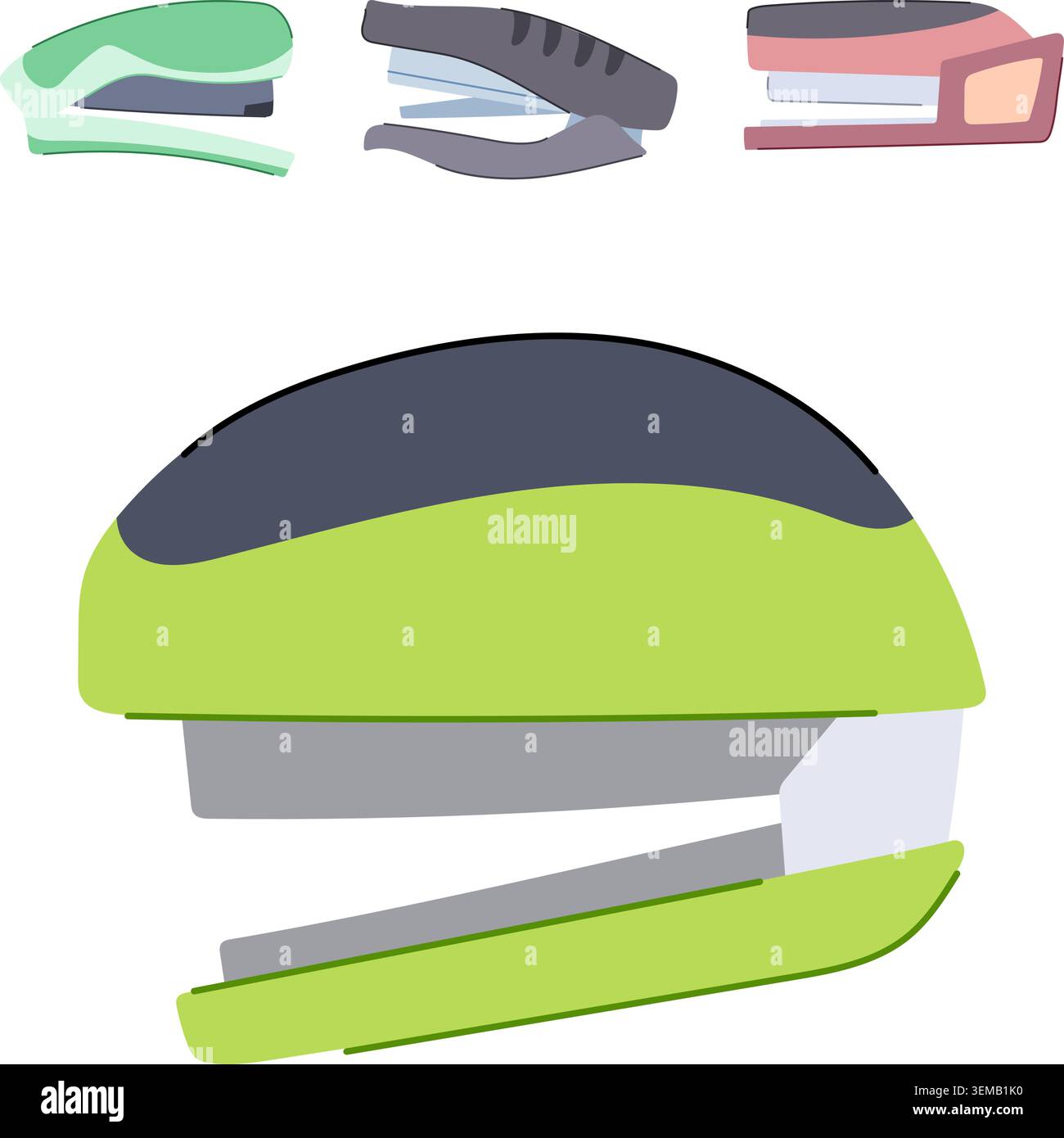Hefter in verschiedenen Farben und Designs flache Illustrationen Stock Vektor