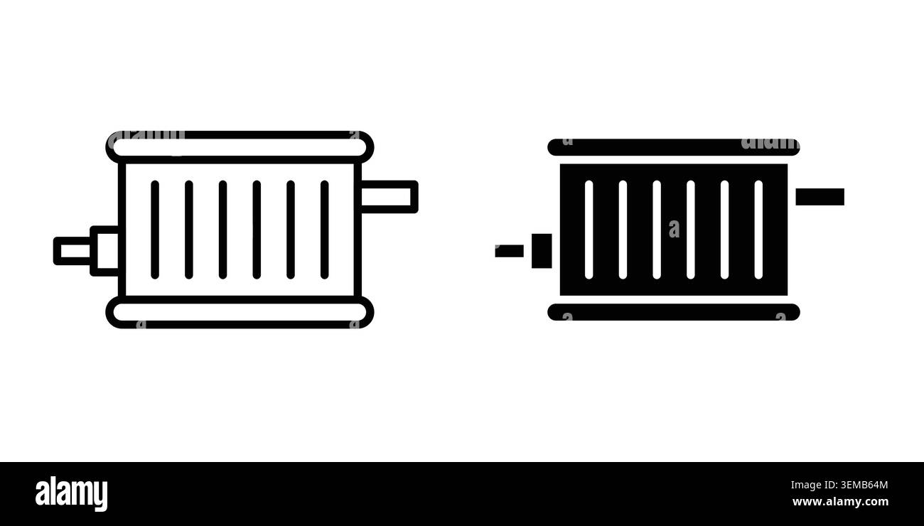 Design mit dem Symbol für die Heizung der Klimaanlage. Illustrationssymbole im Linear- und Clipart-Paket. Stock Vektor