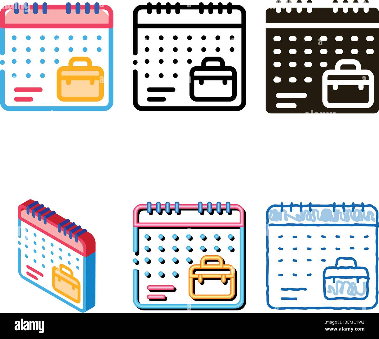 Vektorkontur des Symbols „Remote Clean Work Kalender“ Stock Vektor