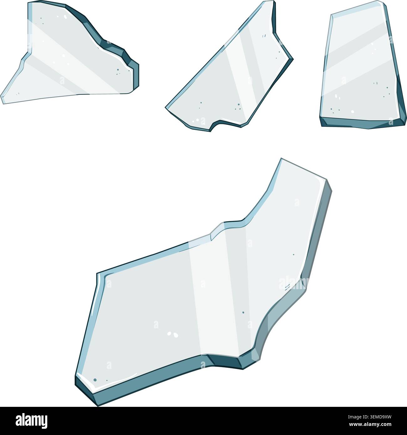 Glassplitter brechen in kleine Stücke Stock Vektor