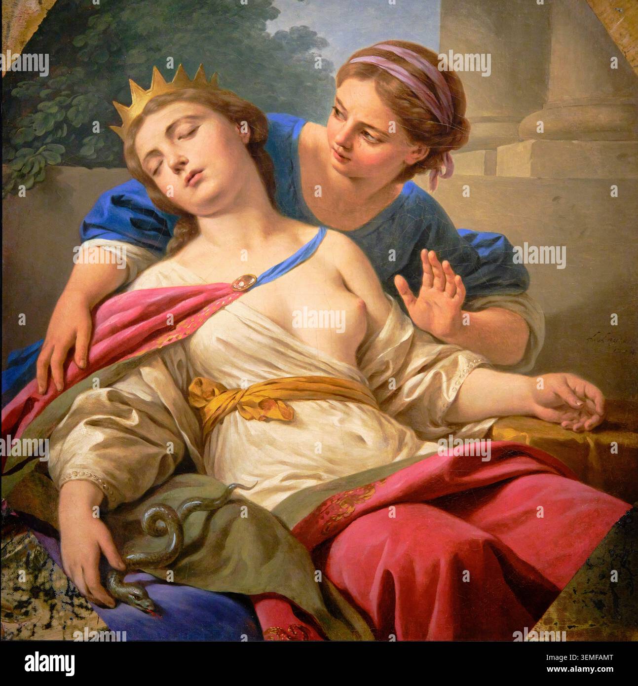 Frankreich, Paris, Arab World Institute (IMA), Ausstellung das Geheimnis von Kleopatra, der Tod von Kleopatra, Louis-Jean Francois Lagrenée, 1774 Stockfoto