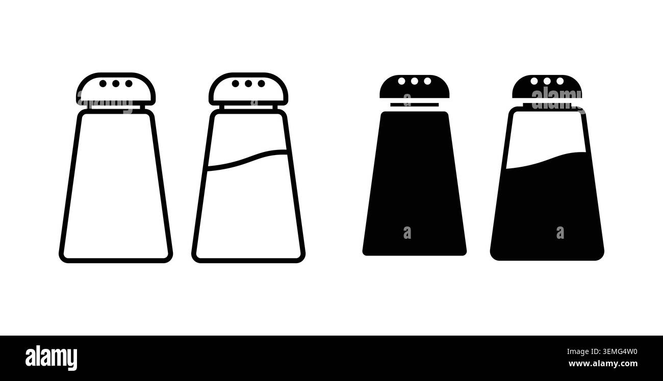 Salt Pfeffer Icon Illustrations-Design-Paket für Web. Stock Vektor