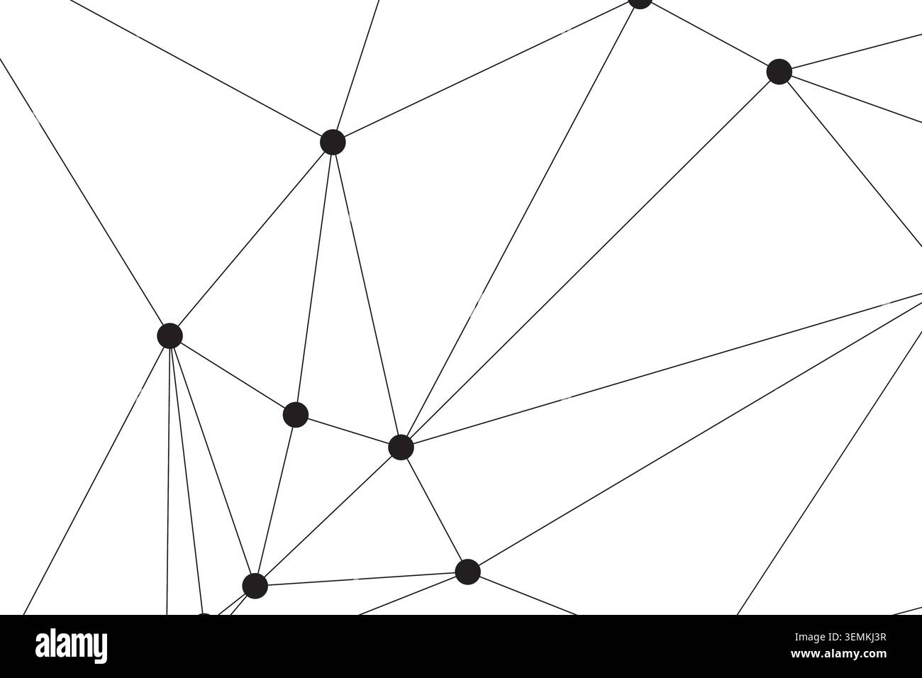 Klare digitale Darstellung von miteinander verbundenen Punkten, die komplexe geometrische Muster bilden. Berufshintergrund für Technologiekonzepte, wissenschaftliches da Stock Vektor