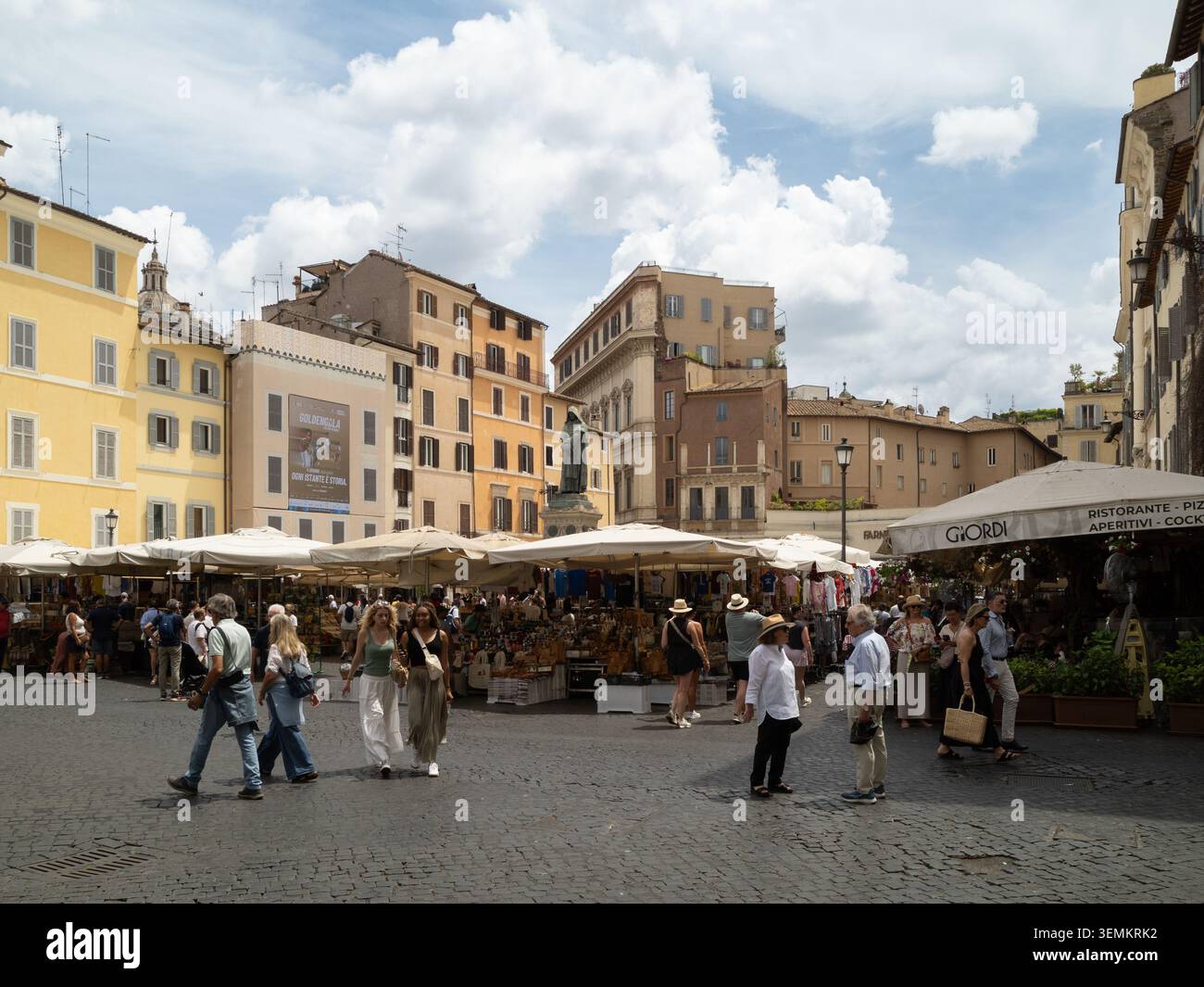 Campo de' Fiori, berühmter Platz von Rom, Italien Stockfoto