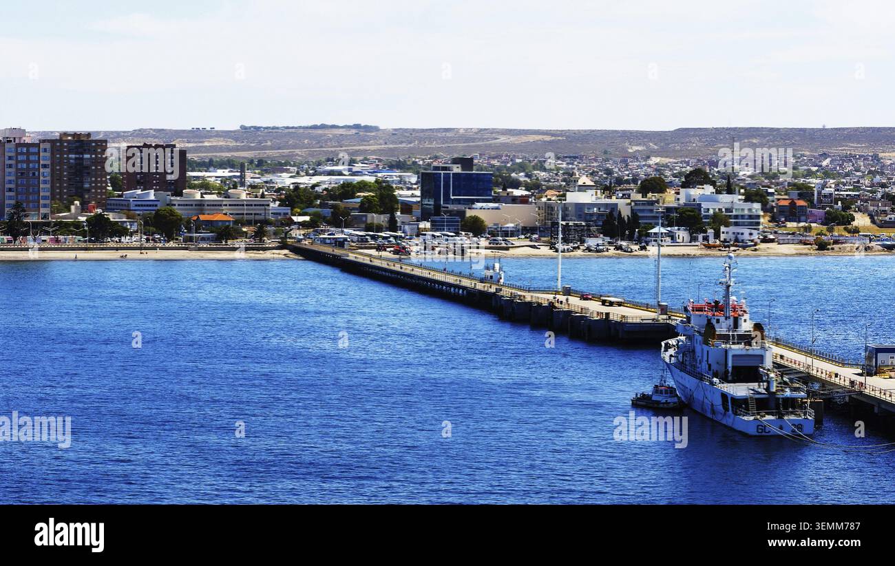 Argentinien? Puerto Madryn, Comandante Luis Piedra Buena Pier Stockfoto