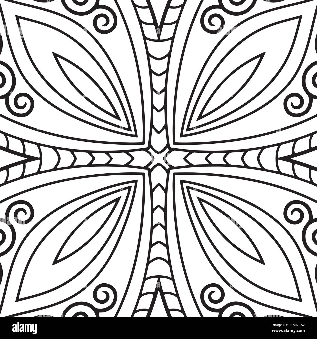 Kreative Mandala-Färbung Illustration für Wellness Stock Vektor