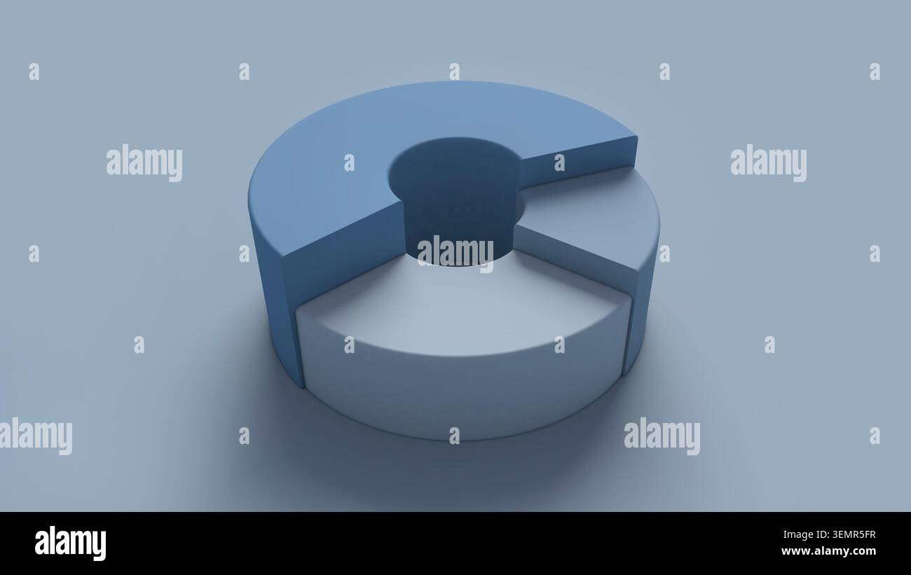 Segmentiertes Zylinderdiagramm, das die Visualisierung statistischer Daten auf einem monochromatischen Hintergrund anzeigt. Geschäfts-, Finanz- und Marketingkonzept Stockfoto