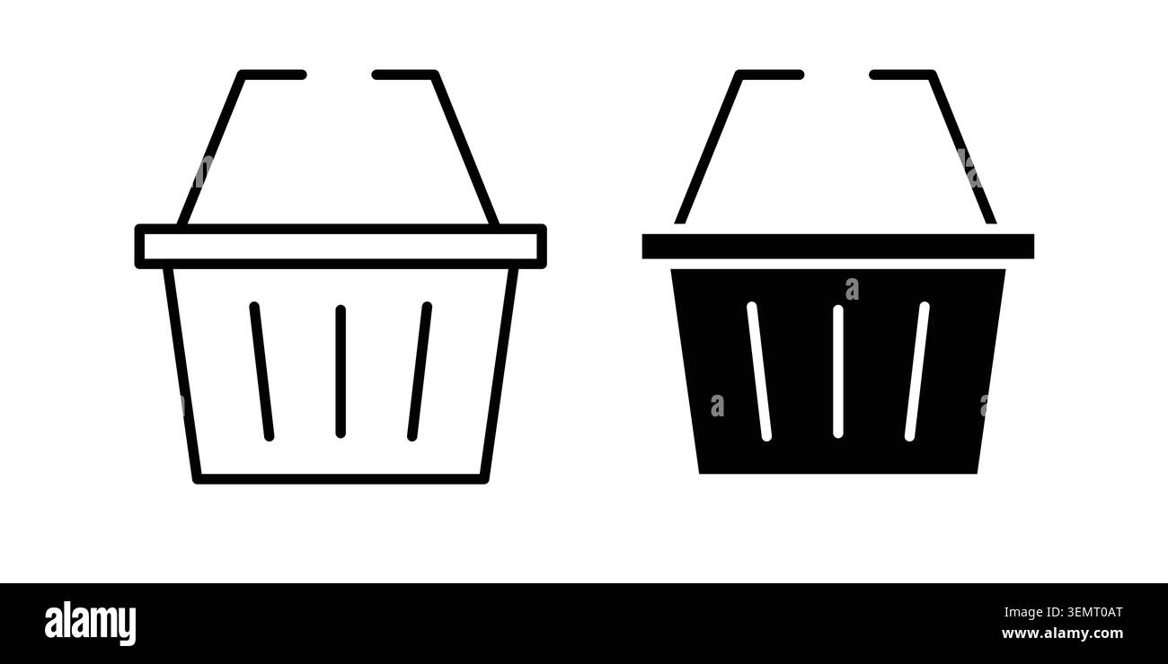 Grafisches Design des Warenkorbs. Websymbole Vektoren. Stock Vektor