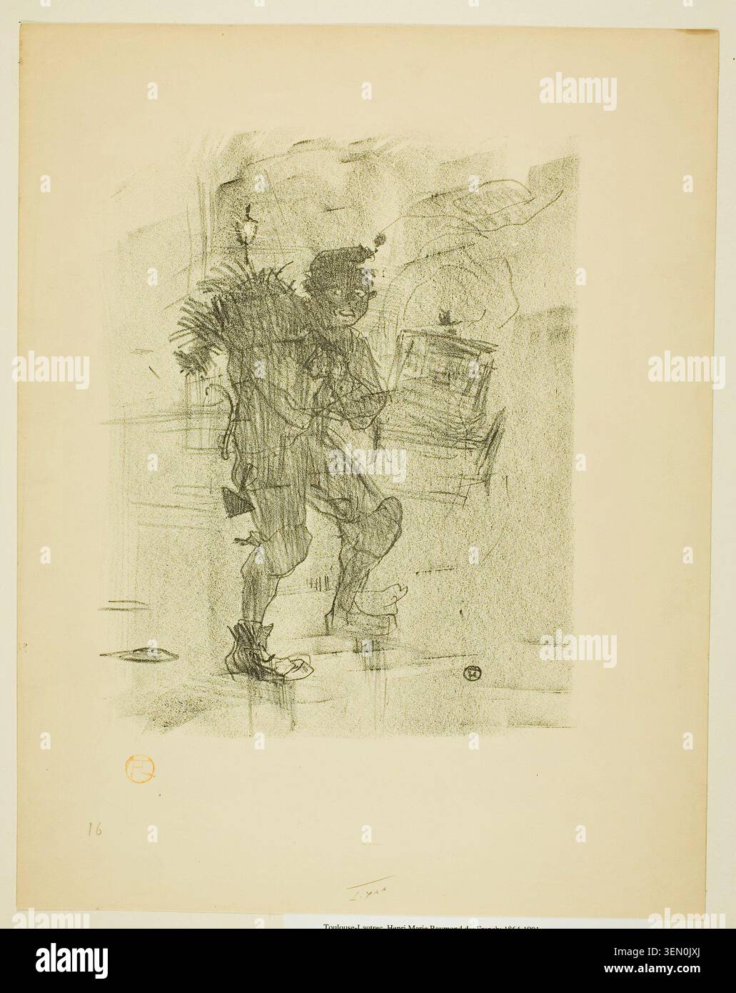 Weihnachtsballade aus Mélodies de Désiré Dihau von Henri de Toulouse-Lautrec, 1895, mit einer kostümierten Figur in Theaterform mit kunstvollem Kopfschmuck und fließenden Gewändern Stockfoto