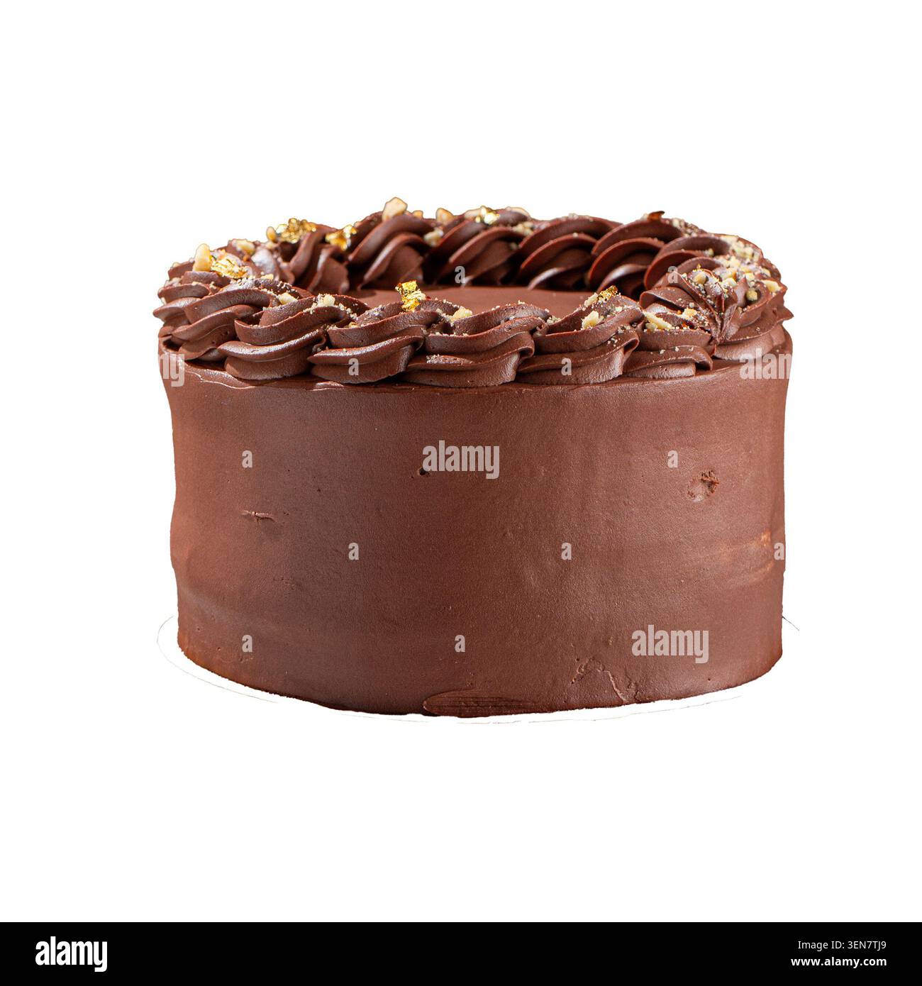 Schokoladenkuchen mit Ganache-Zuckerguss Stockfoto