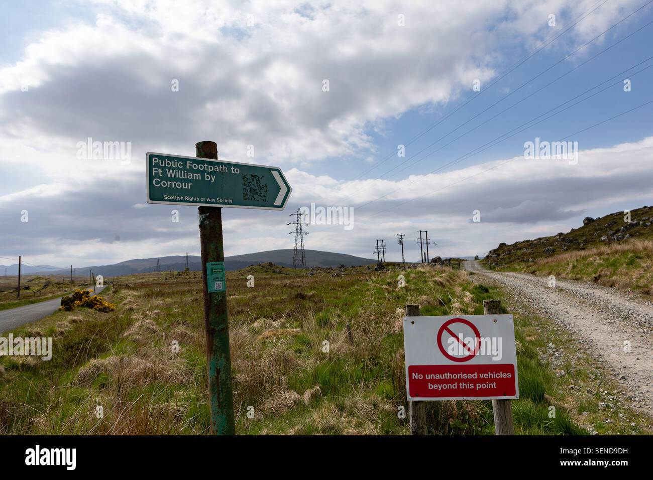 Hinter Mile 9, folgen Sie den Wegweisern für Fort William by Corrour, Corrour zum Rannoch Station Walk, 2026 - siehe „weitere Informationen“ unten Stockfoto