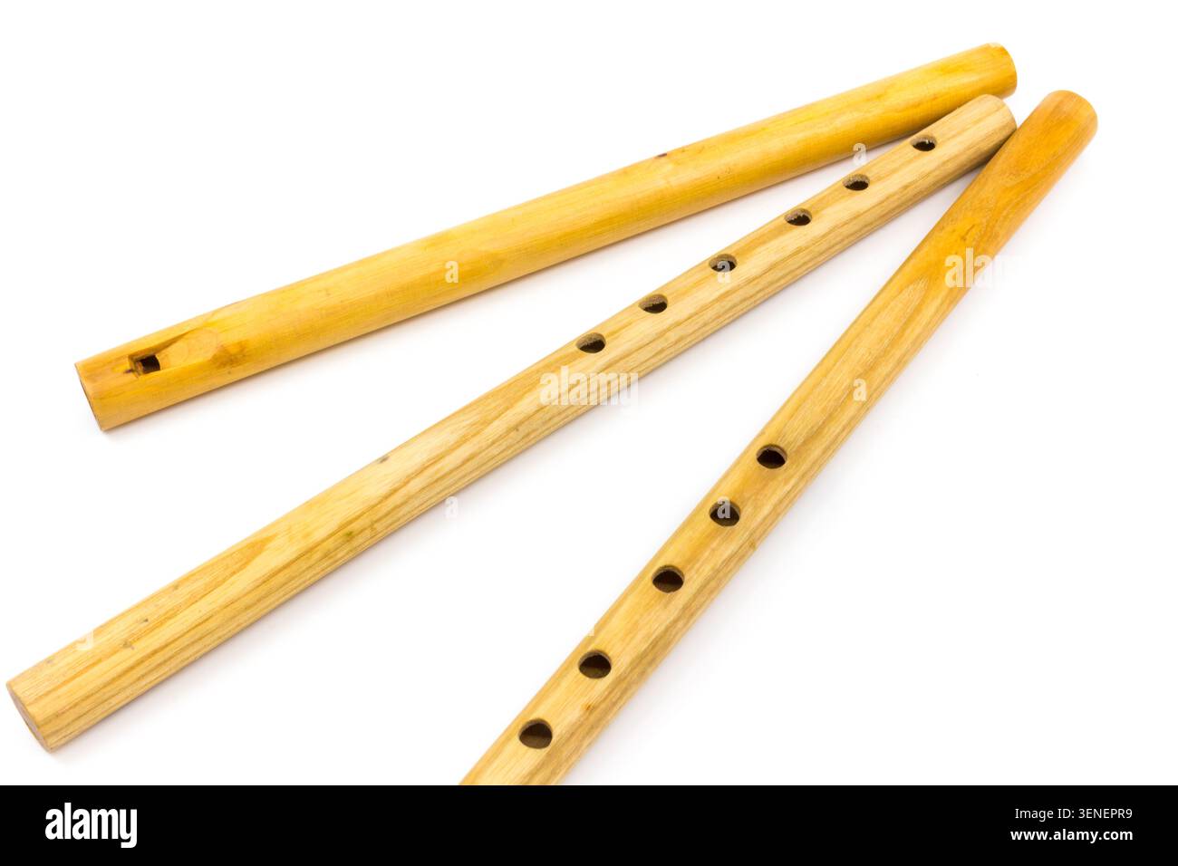 6-Loch-Flöten für ungarische Volksflöten - Musikinstrumente Stockfoto