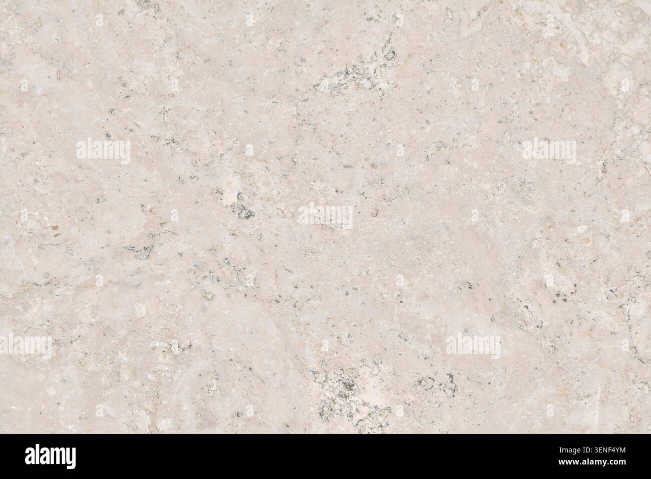 Nahaufnahme einer naturbeigen Kalksteinoberflächentextur. Neutrales Steinhintergrundmaterial für architektonische Gestaltung und Rendering im Innen- und Außenbereich Stockfoto