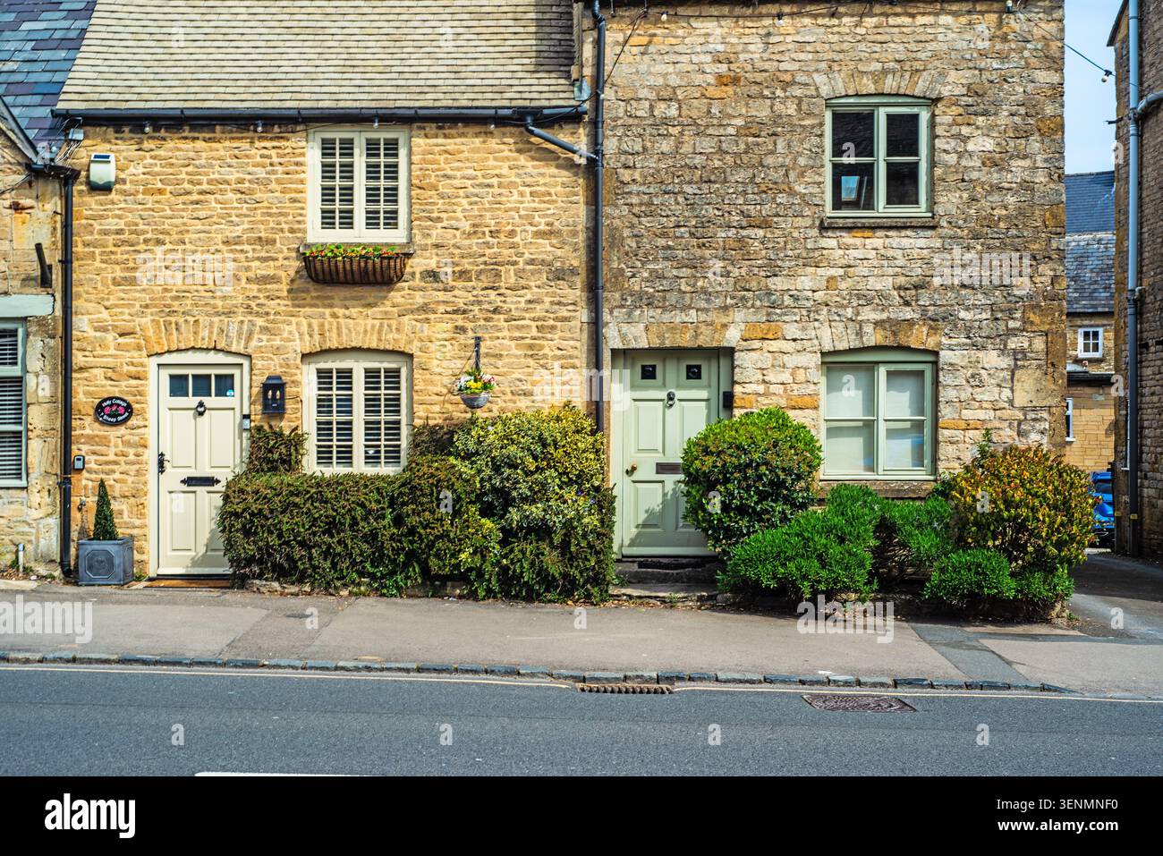 Typische Stone Cottages, Stow on the Wold, Gloucestershire, England Stockfoto