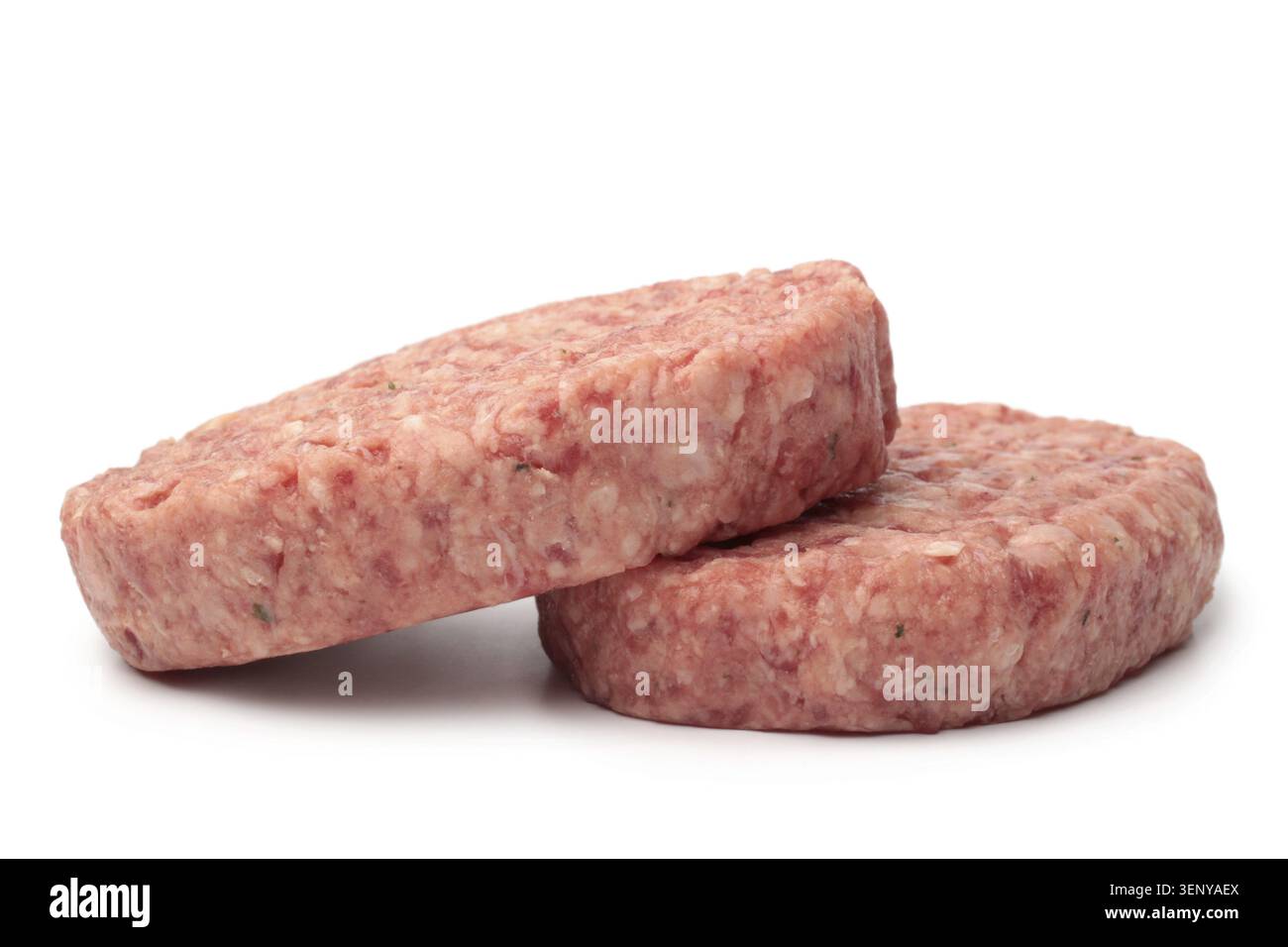 Rohfleisch-Burger-Schnitzel Stockfoto