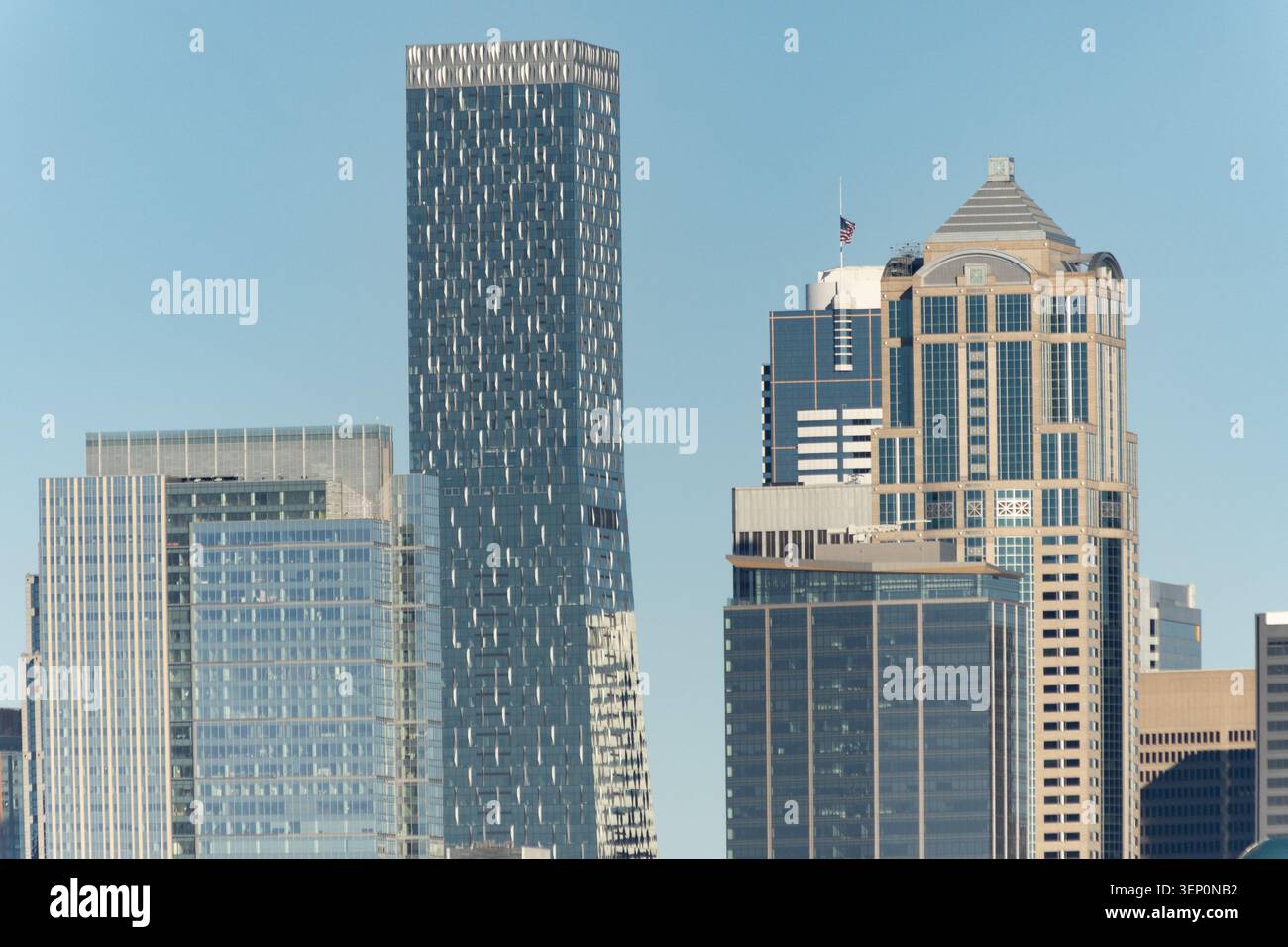 Seattle Downtown Wolkenkratzer und moderne Hochhausarchitektur in Seattle Washington USA Stockfoto