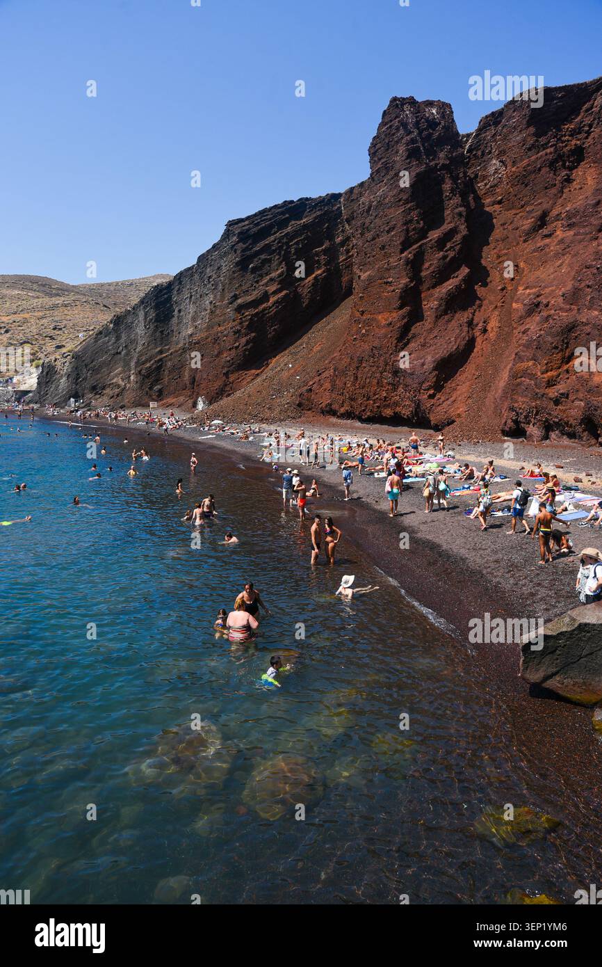Red Beach, Santorini Insel, Sommerurlaub Ziel Stockfoto