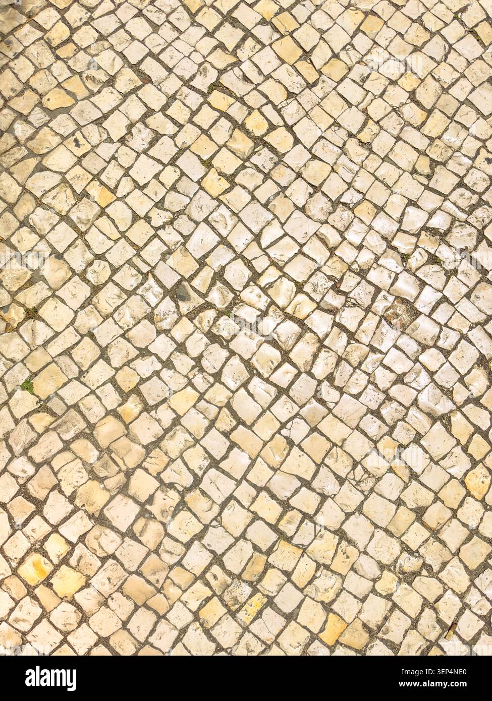 Calcada portuguesa Pflastersteinpflaster, Kalkstein, Lissabon, Portugal Stockfoto