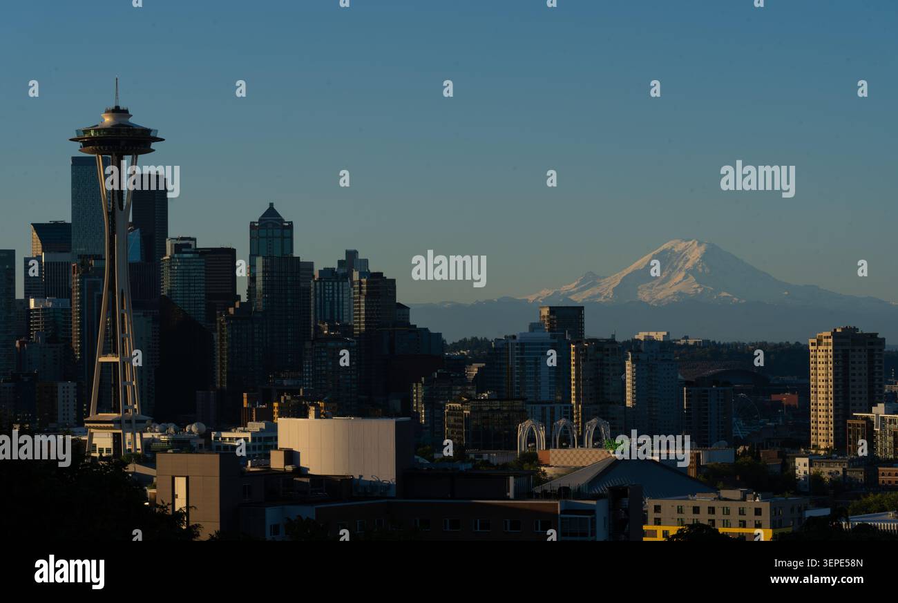 Space Needle Sunrise Stockfoto
