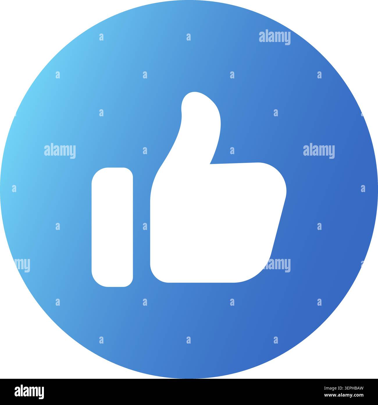 Daumen hoch wie ein Symbol, eine isolierte Vektorillustration Stock Vektor