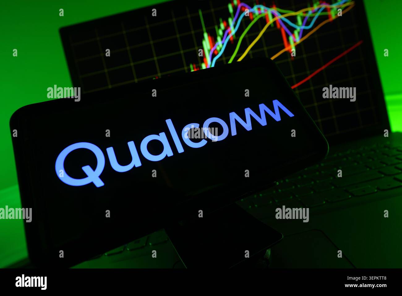 Qualcomm Mobile Semiconductors und 5G Wireless Technology Prozessor Hersteller Stockfoto