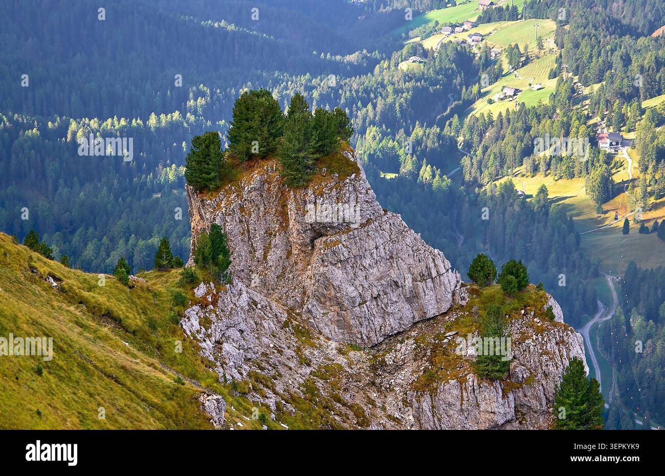 Herbstlandschaft in Seceda in den Dolomiten Stockfoto