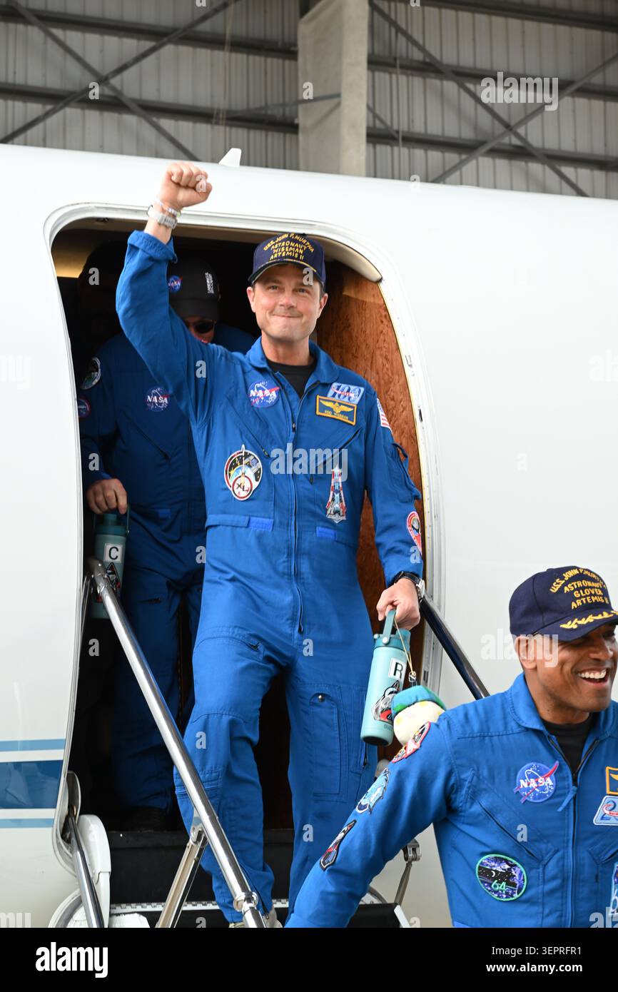 Artemis II Commander Reid Wiseman kehrt nach Houston zurück Stockfoto