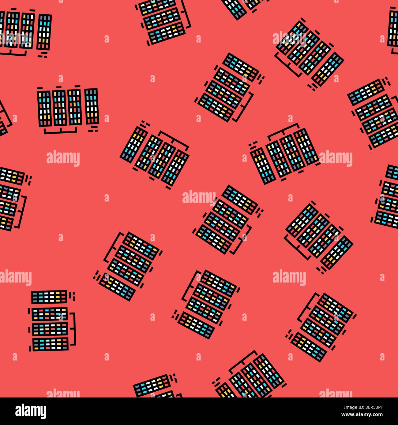 radix-Sortieralgorithmus Vektor nahtloses Muster Radix-Sortieralgorithmus Zeichen Illustration Stock Vektor