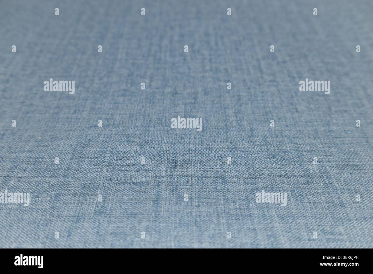 Makrodetail eines schieferblauen Leinengewebes Stockfoto