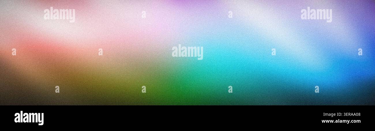 Abstraktes körniges Regenbogenspektrum Gradient breites Banner Hintergrund ästhetische Unschärfe Stockfoto