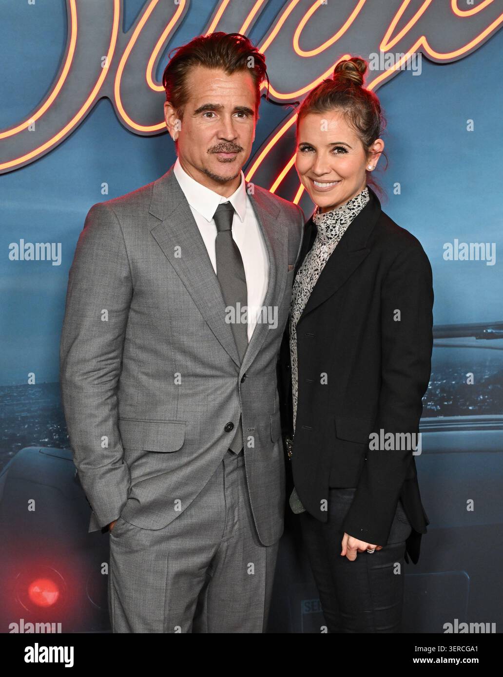 Westwood, USA. Juni 2026. Colin Farrell und Claudine Farrell kommen am 17. Juni 2026 zur Premiere von Apple TV „Sugar“ Staffel 2 im Hammer Museum in Westwood, CA. © Lisa OConnor/AFF-USA.com Credit: AFF/Alamy Live News Stockfoto