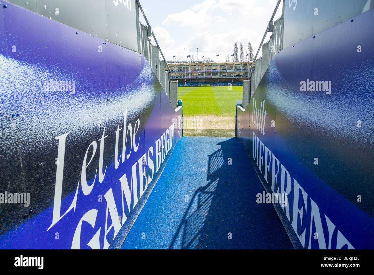 The Recreation Ground, allgemein bekannt als The Rec, ist das Heimstadion des Bath Rugby in Somerset, England Stockfoto