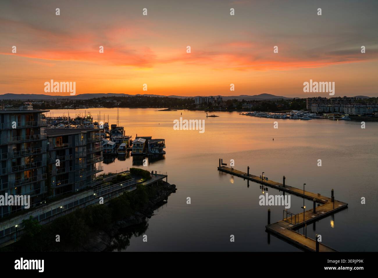 Victoria Outer Harbour Sonnenuntergang v. Chr Stockfoto