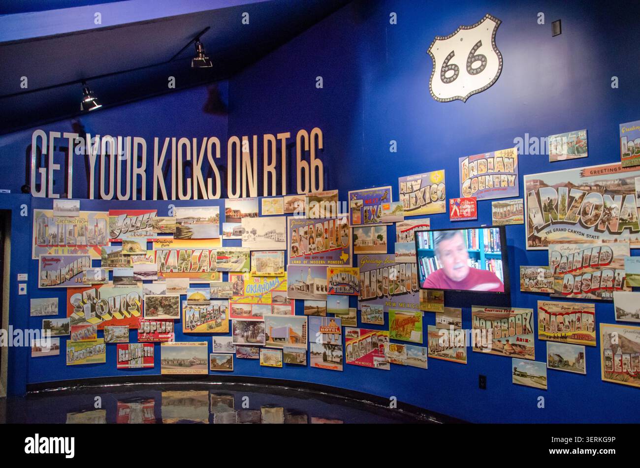 Im Route 66 Museum in Clinton, Oklahoma, USA, könnt ihr euch auf die Route 66 freuen Stockfoto