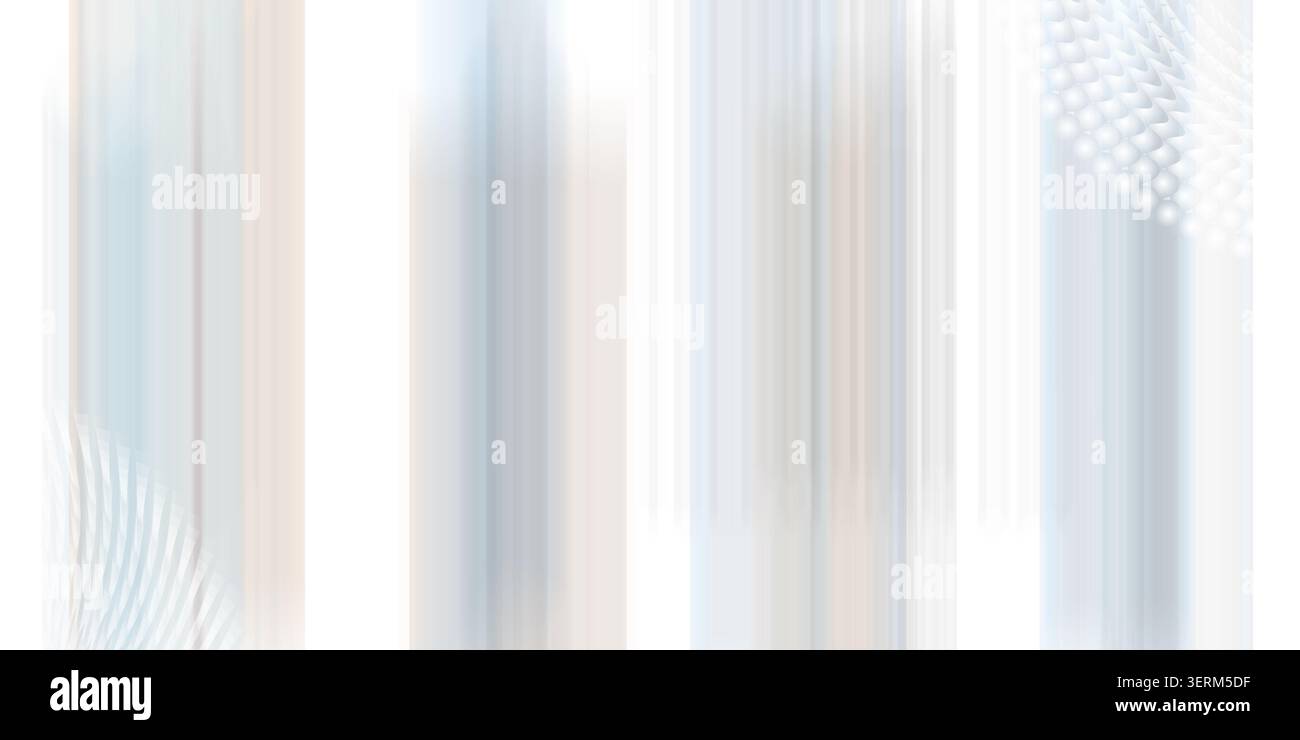 Ein klarer, abstrakter Hintergrund mit weichen vertikalen Streifen und geometrischen Elementen, isoliert auf reinweißem Hintergrund für vielseitigen Einsatz. Stockfoto