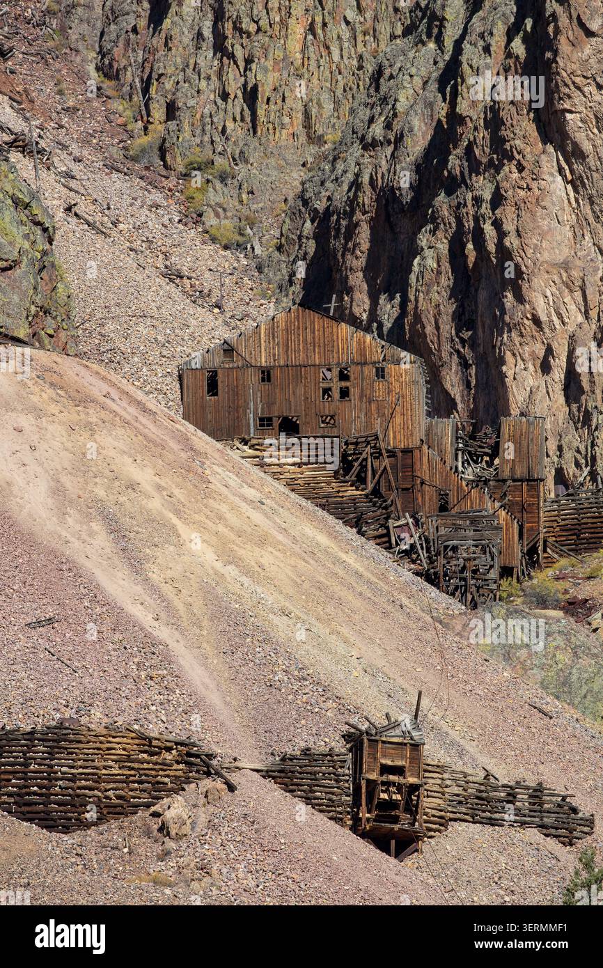 Historische Commodore Mine, Creede, Colorado Stockfoto
