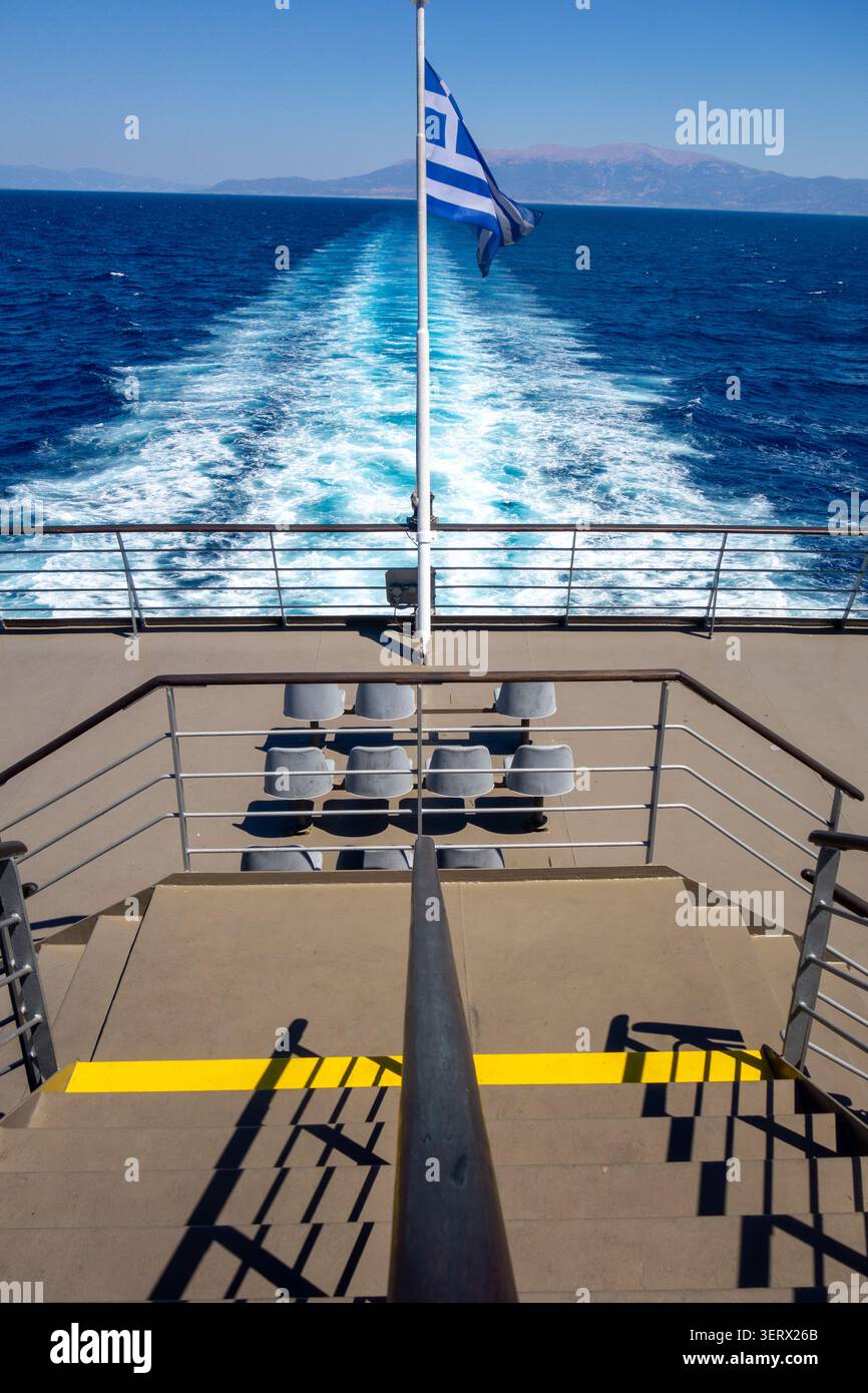 Das Heck eines Fährschiffes Stockfoto