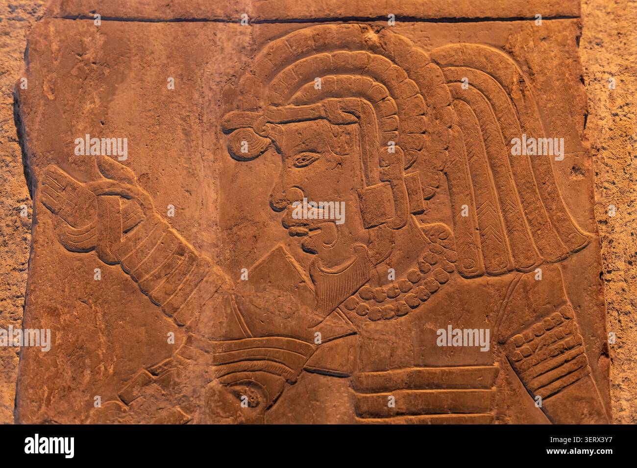 Tepatlaxco Grabstein aus dem Olmec Culture, Anthropology Museum, Mexico City, Mexiko. Stockfoto