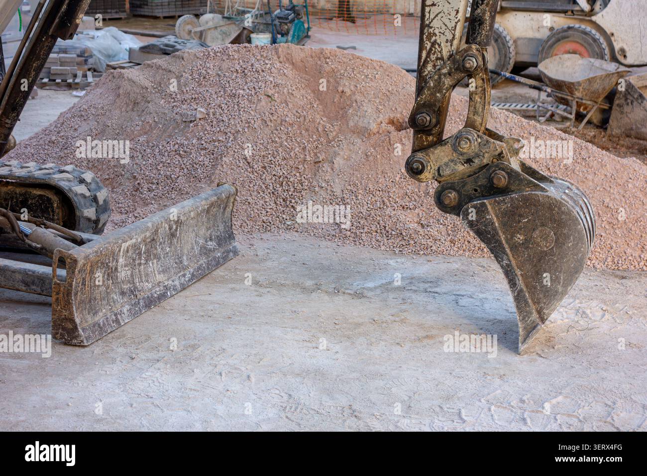 Mini-Planierraupenbagger Stockfoto