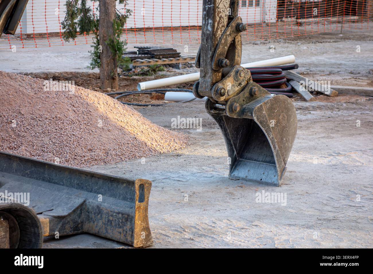 Mini-Planierraupenbagger Stockfoto