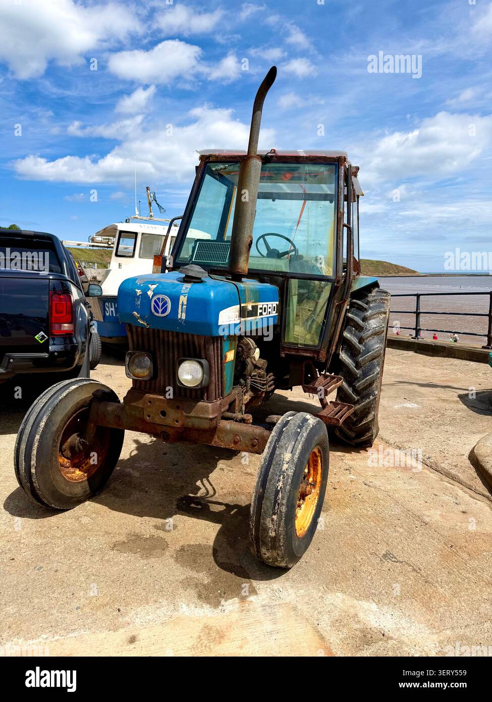 Ein alter Ford-Traktor in Großbritannien Stockfoto