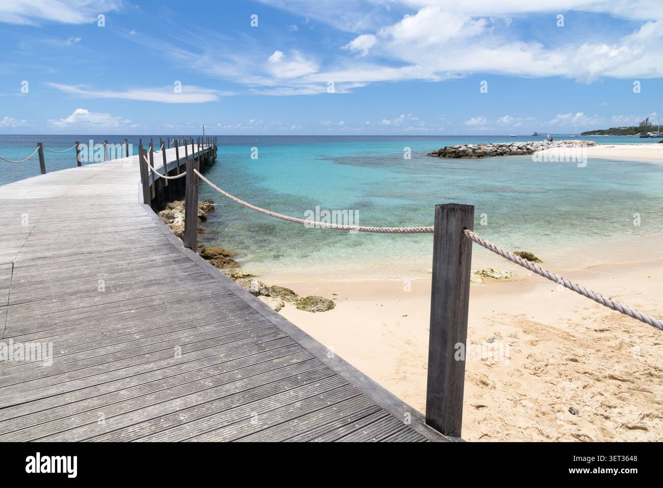 Sand Street Pier, Heywoods Beach, Speightstown, Saint Peter, Barbados Stockfoto