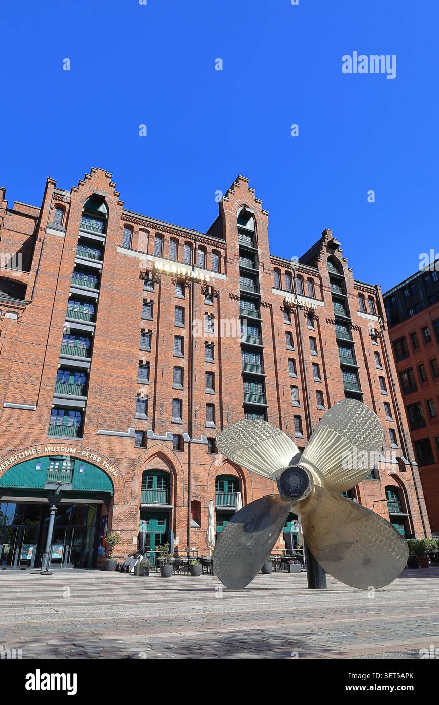 Das Hamburgische Museum für Maritime Geschichte in Hamburg, Deutschland. Das Museum ist ein Privatmuseum im Stadtteil HafenCity. Stockfoto