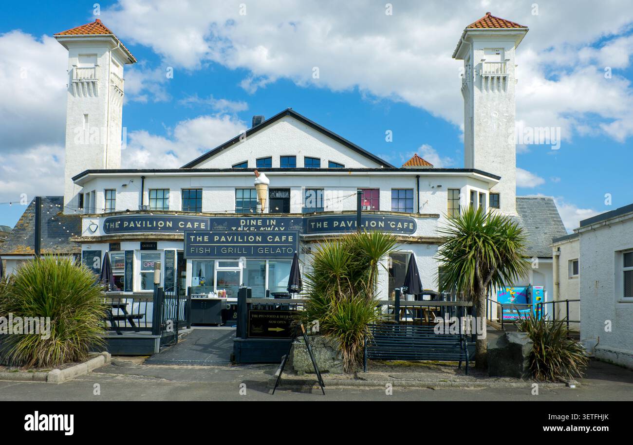 Das Pavilion Cafe, Ayr, Ayrshire, Schottland. UK. Das Gebäude ist ein ehemaliger Musikort und Mehrzwecksaal, erbaut 1911. Stockfoto