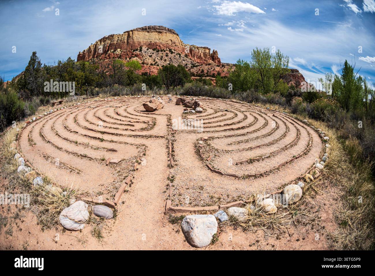 Ghost Ranch Chartres Labyrinth. New Mexico, USA Stockfoto