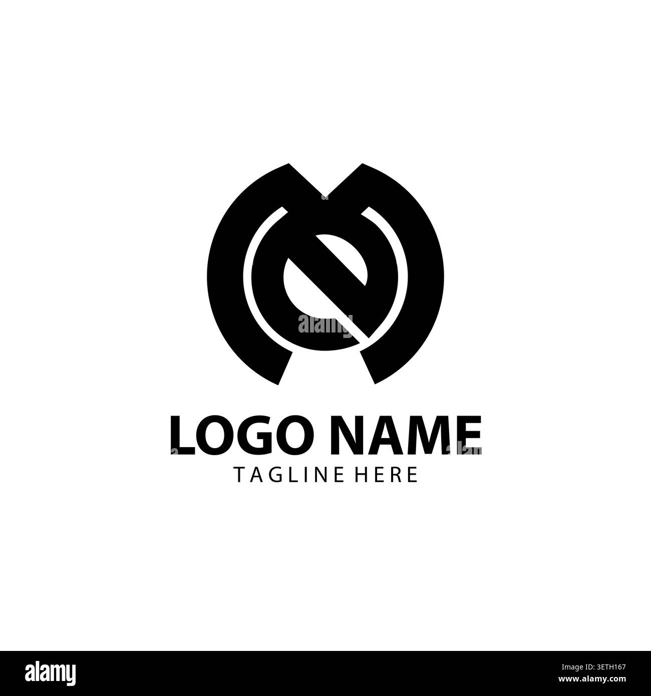 EM Creative Circle Monogramm Logo Design – modernes Branding-Konzept Stock Vektor